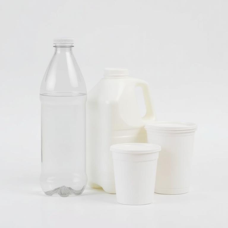 Plastic bottles, jugs, tubs & cups